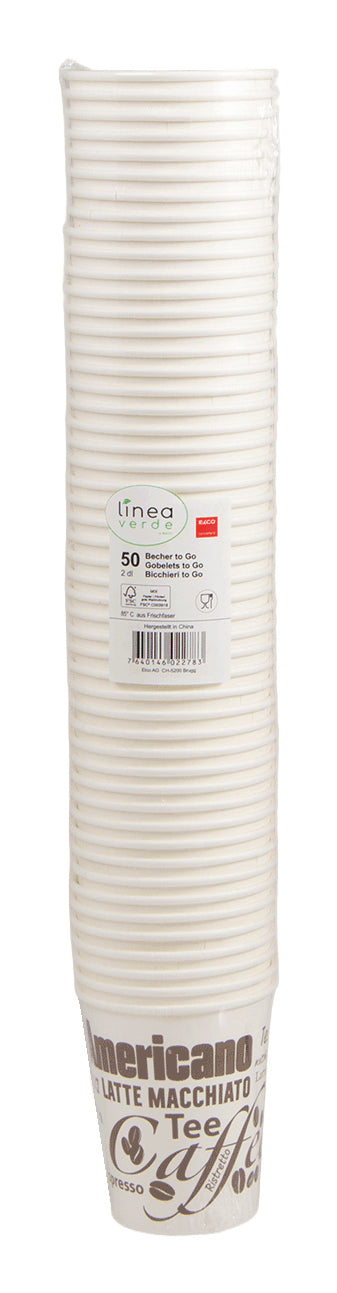 Elco Bistro Kaffeebecher Karton – 2 dl, Ø 80 mm, braun/weiss, 1000 Stück