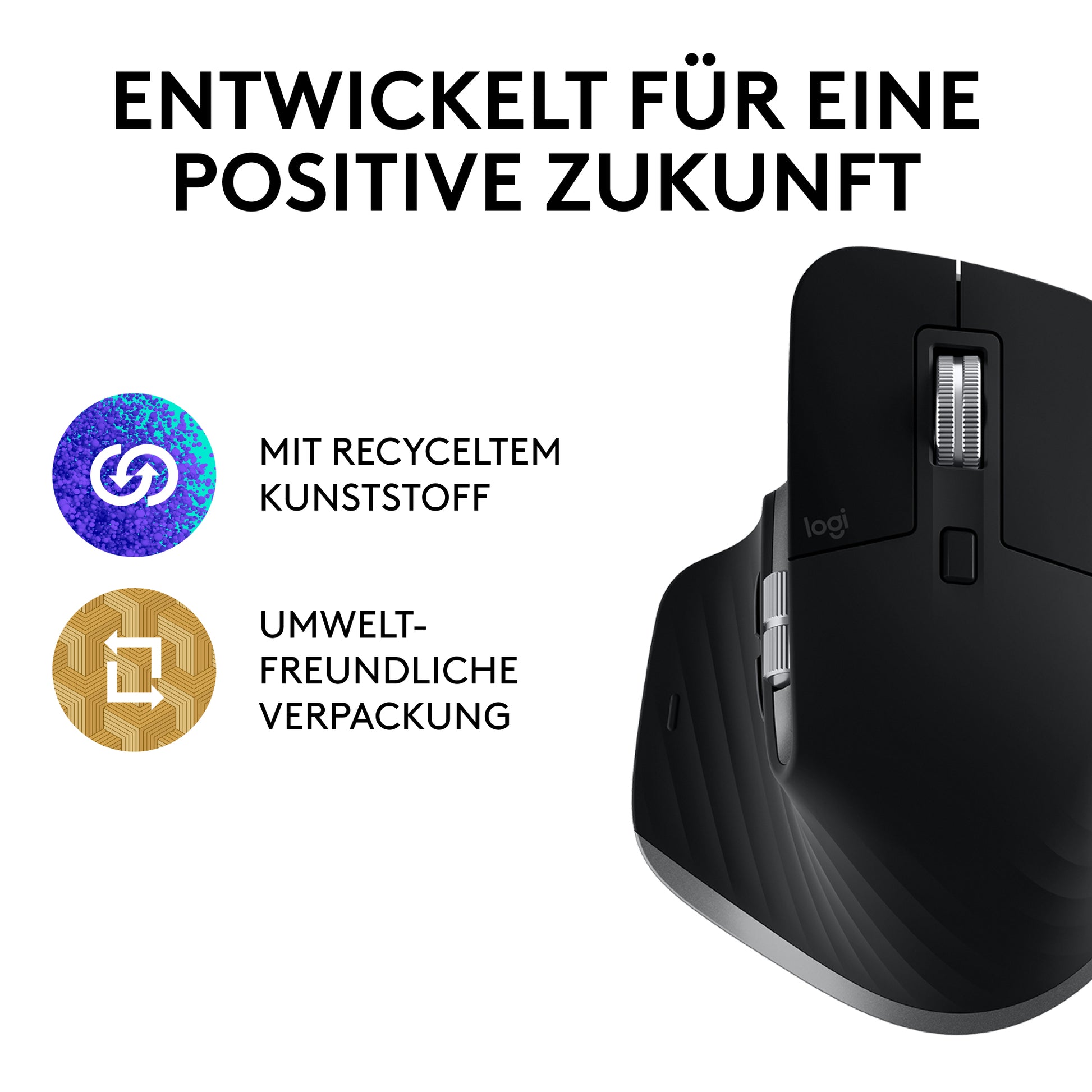 Logitech MX Master 3S für Mac Maus – kabellos, Space Grau