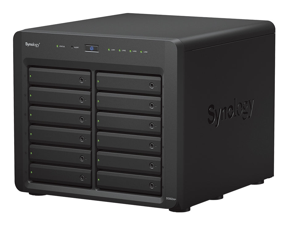 Synology DS3622xs+ – 12-Bay Tower NAS – Intel Xeon D-1531, 16 GB RAM, 10GbE, DSM, für 2,5"/3,5" HDD/SSD, SATA