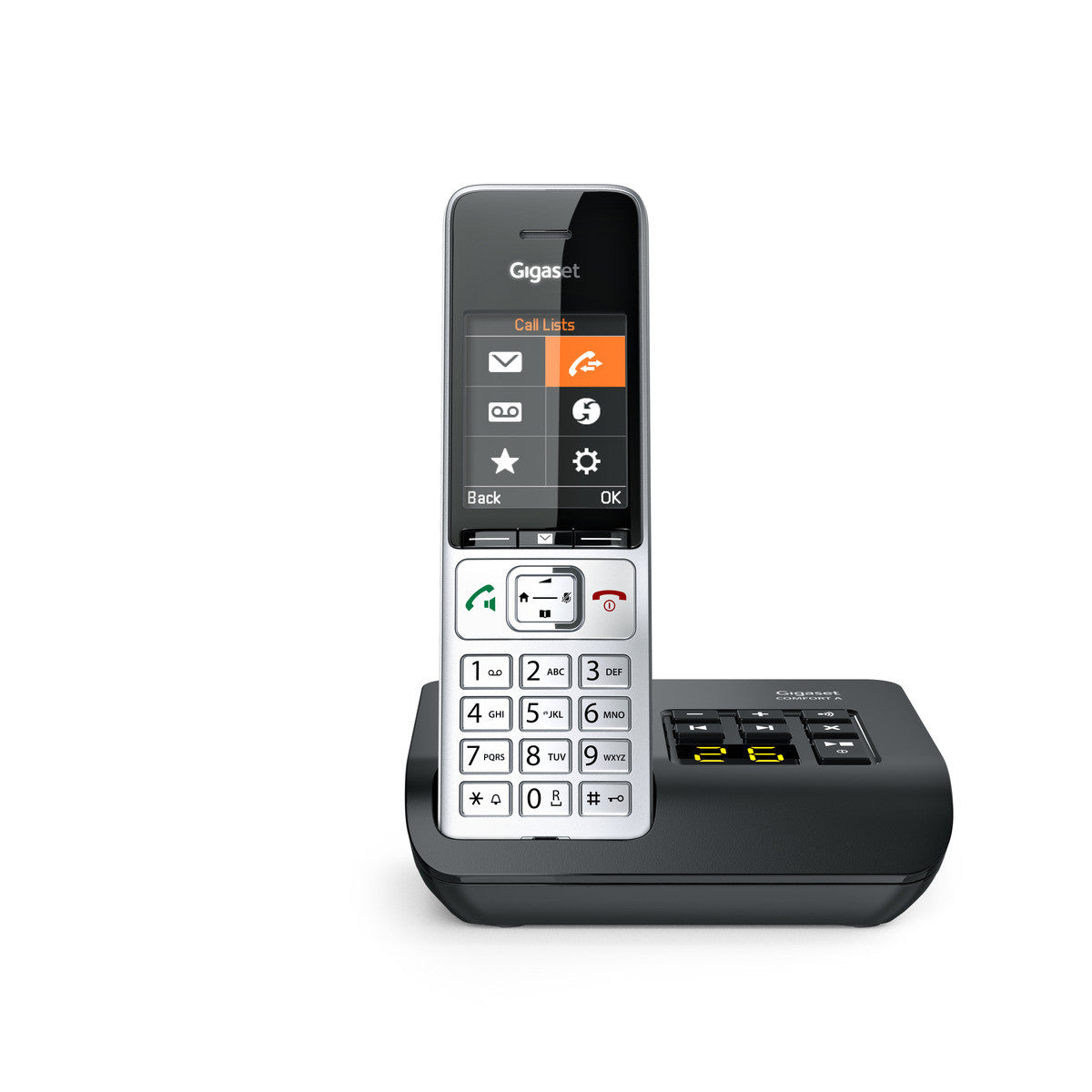 Gigaset Comfort 500A – DECT-Telefon mit Basis, 2,2", mit Anrufbeantworter, Freisprechen, silber