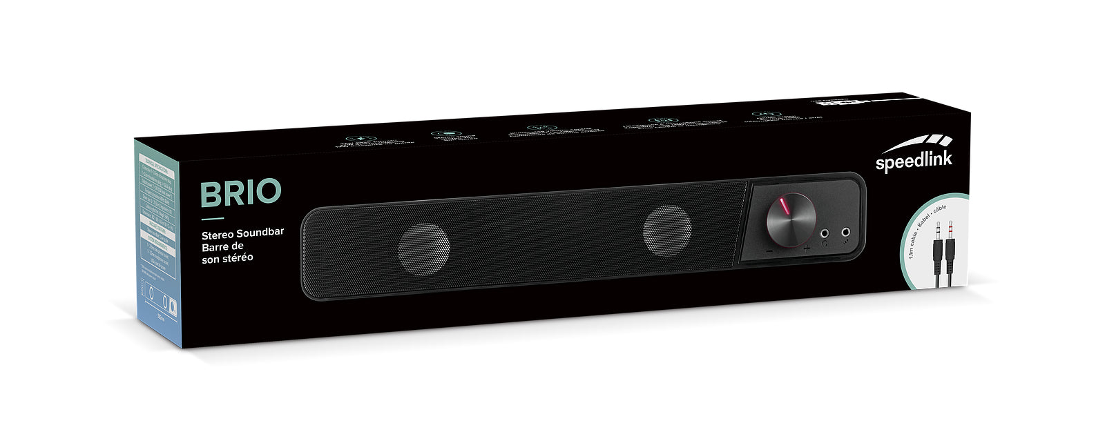SPEEDLINK BRIO SL-810200 – Soundbar – 2.0, Bluetooth, 6 W – Schwarz