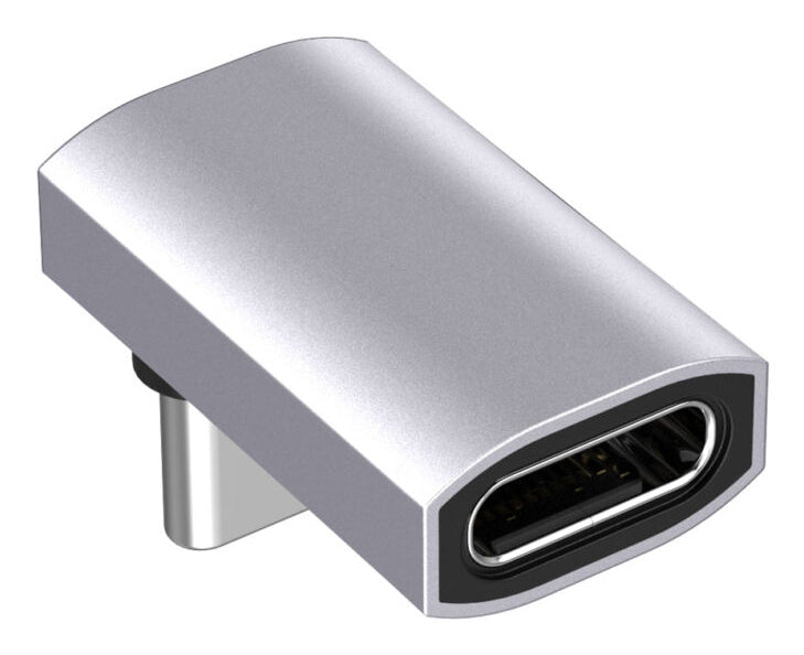 LMP 28212 Winkel-Adapter USB-C zu USB-C – 8K (7680 × 4320) @ 60 Hz, USB4 (40 Gbit/s), PD 240 W – Silber