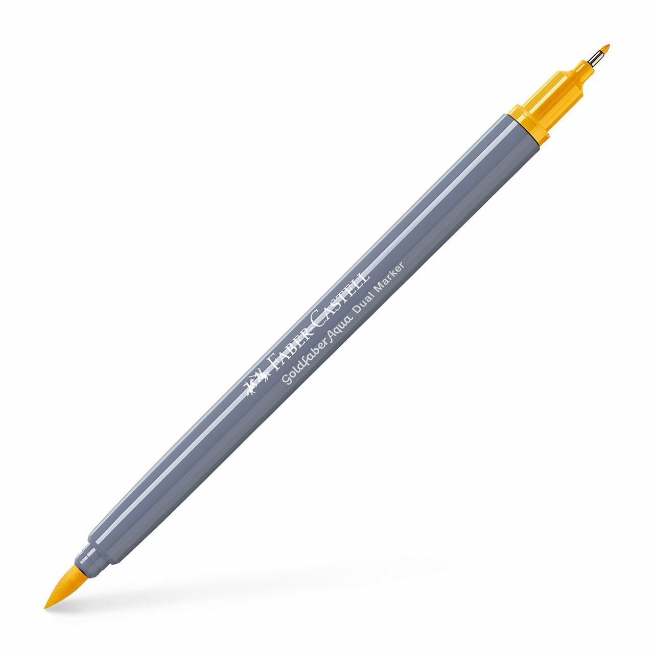 Faber-Castell Pinselstift – Finelinerspitze 0,6 mm, Pinselspitze – Naples Gelb – wasservermalbar