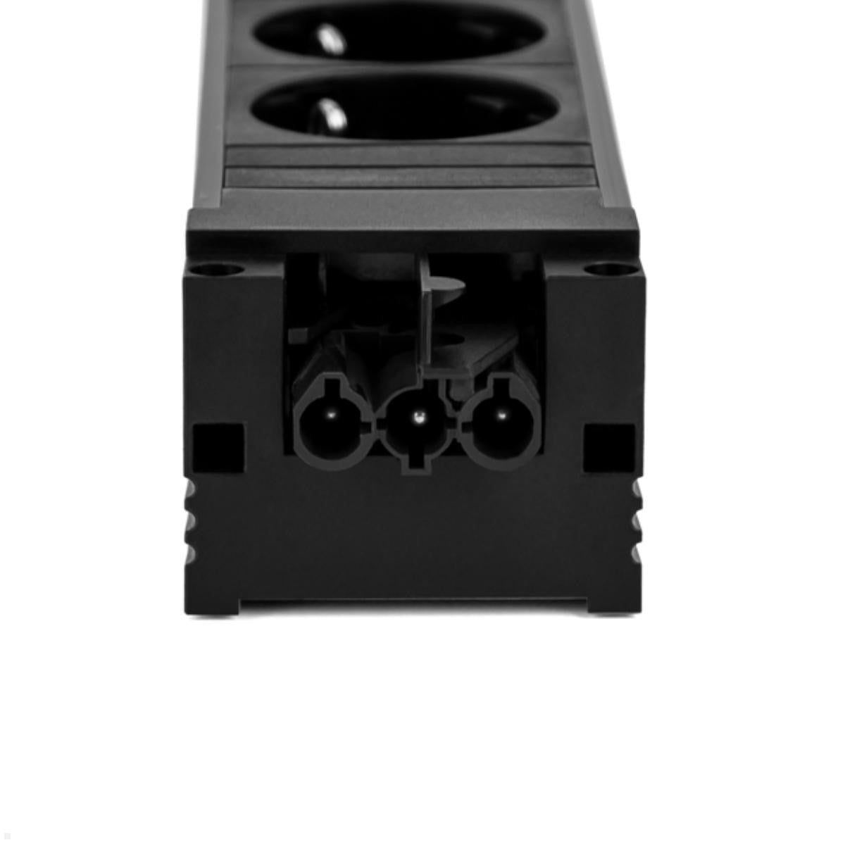 Bachmann Steckdosenleiste, 4×Schuko (Typ F), ohne Schalter, IP20 – schwarz