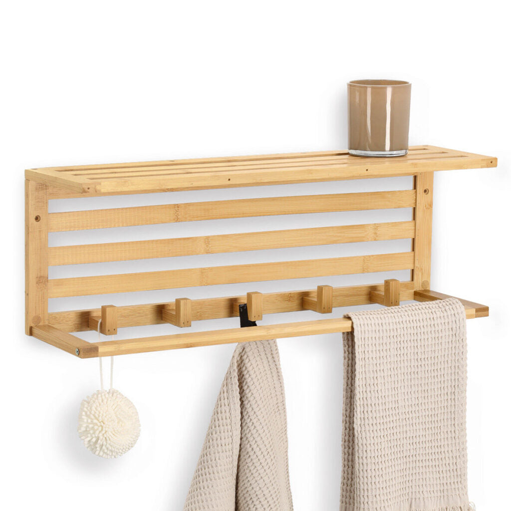 Zeller Present Wandgarderobe – Bambus, Braun, 57 × 15 × 20 cm