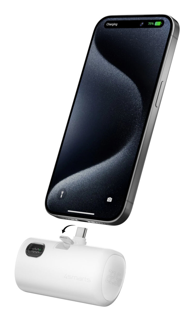 4smarts PicoFold Powerbank 5'000 mAh – 22,5 W PD, 1× USB-C, weiss