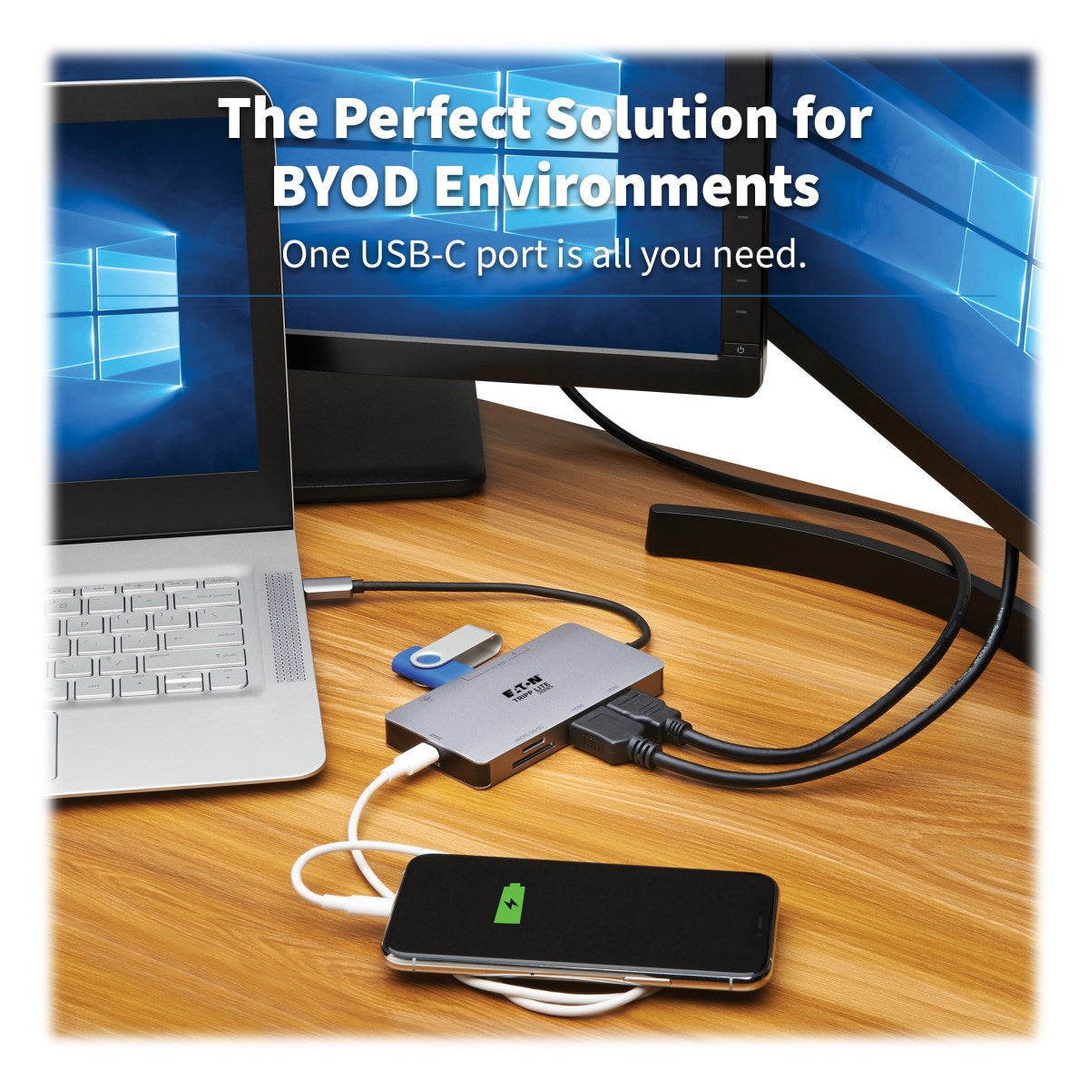 Tripp Lite U442-DOCK8G-GG Dockingstation – USB-C, 2× HDMI, 2× USB-A, 1× USB-C, 100 W PD, GbE, SD/microSD