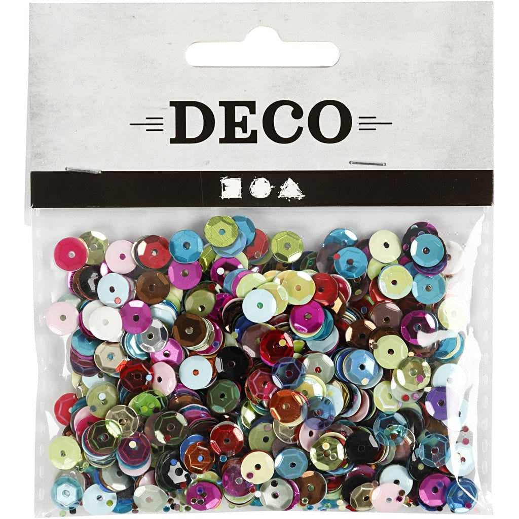 Creativ Company Pailletten, mehrfarbig, Ø 6 mm, 10 g