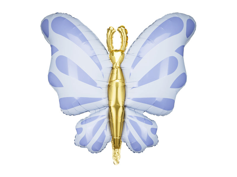 PartyDeco Folienballon Schmetterling – Blau – 69 × 69 cm – Folie – 1 Stk