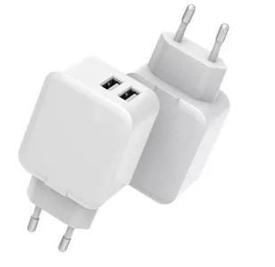CoreParts USB-Ladegerät 12 W – USB-A×2, EU-Stecker (Typ C) – für Smartphones & Tablets – Weiss