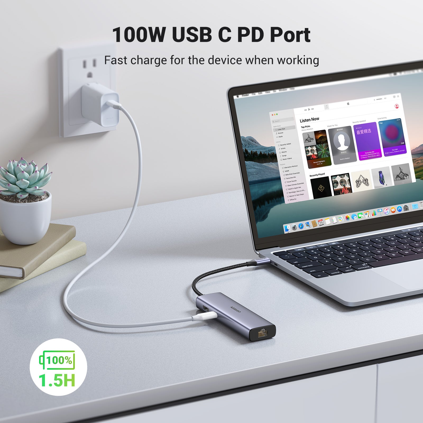 Ugreen 90568 Multiport-Adapter – USB-C, HDMI, 2× USB-A, SD/microSD, für MacBook/iPad Pro/Dell