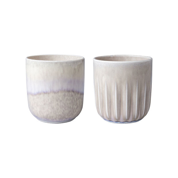 Villeroy & Boch Becher – 0,10 l, Porzellan, beige, Henkel, spülmaschinenfest, mikrowellengeeignet, 2 Stück