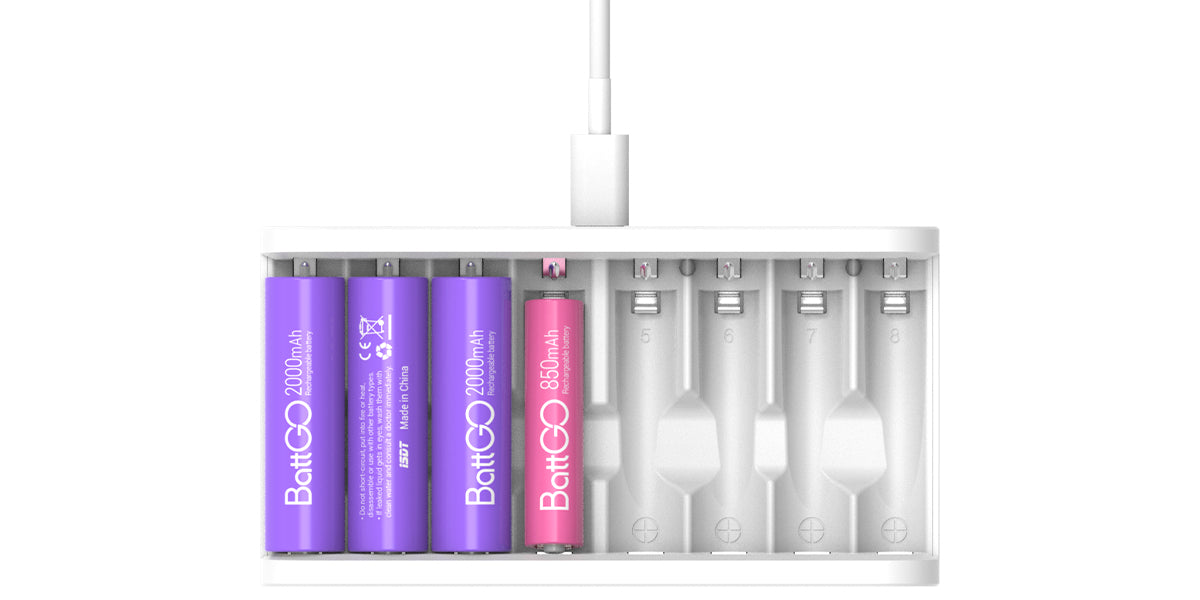 ISDT A8 Air Batterieladegerät 4× – für AA/AAA, Li‑Ion/LiFePO4/NiMH – USB‑C×1 – grau