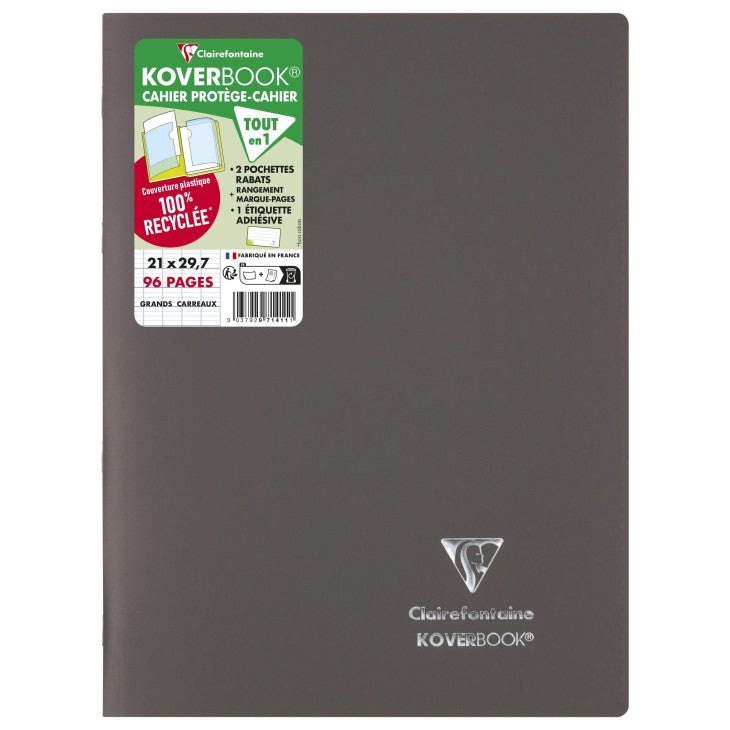 Clairefontaine Notizheft – A4 – 90 g/m² – Softcover, Einstecktasche, 2 Lesebändchen – gemustert – PEFC