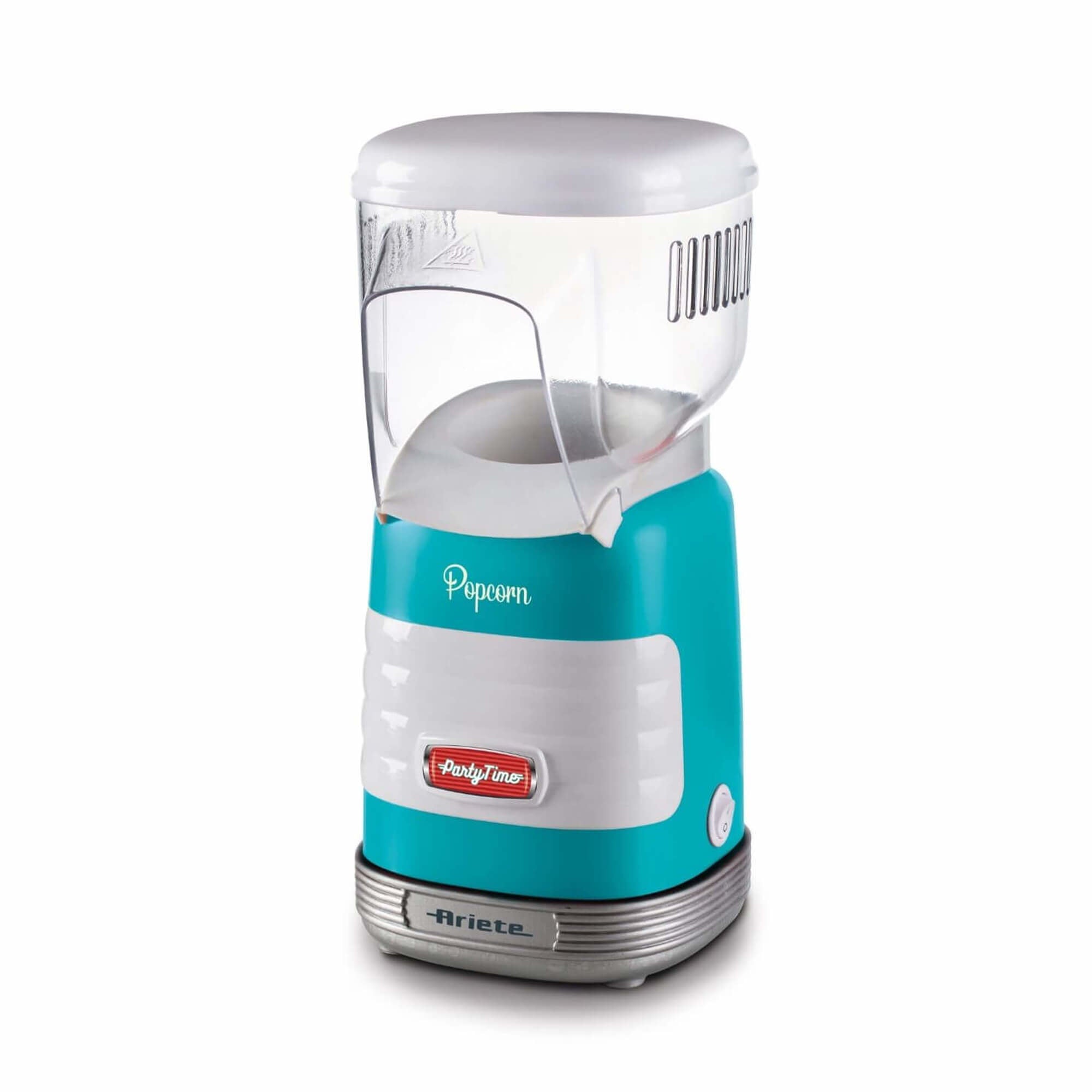 Ariete Popcornmaschine ARI-2956-BL – 60 g, Heissluft, 1100 W – Blau/Transparent