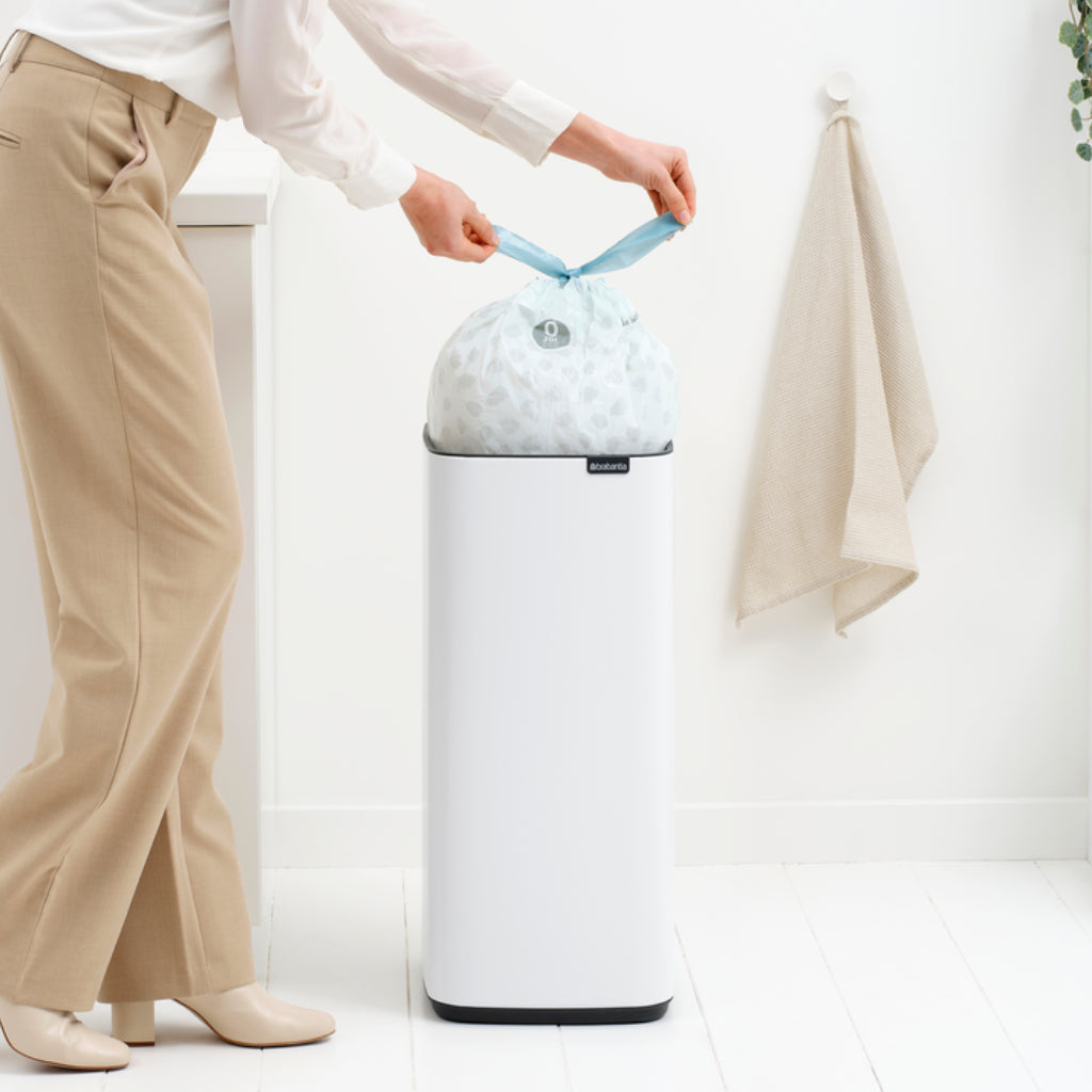 Brabantia Papierkorb Bo – 30 l – Stahl, Weiss – B × H 280 × 650 mm