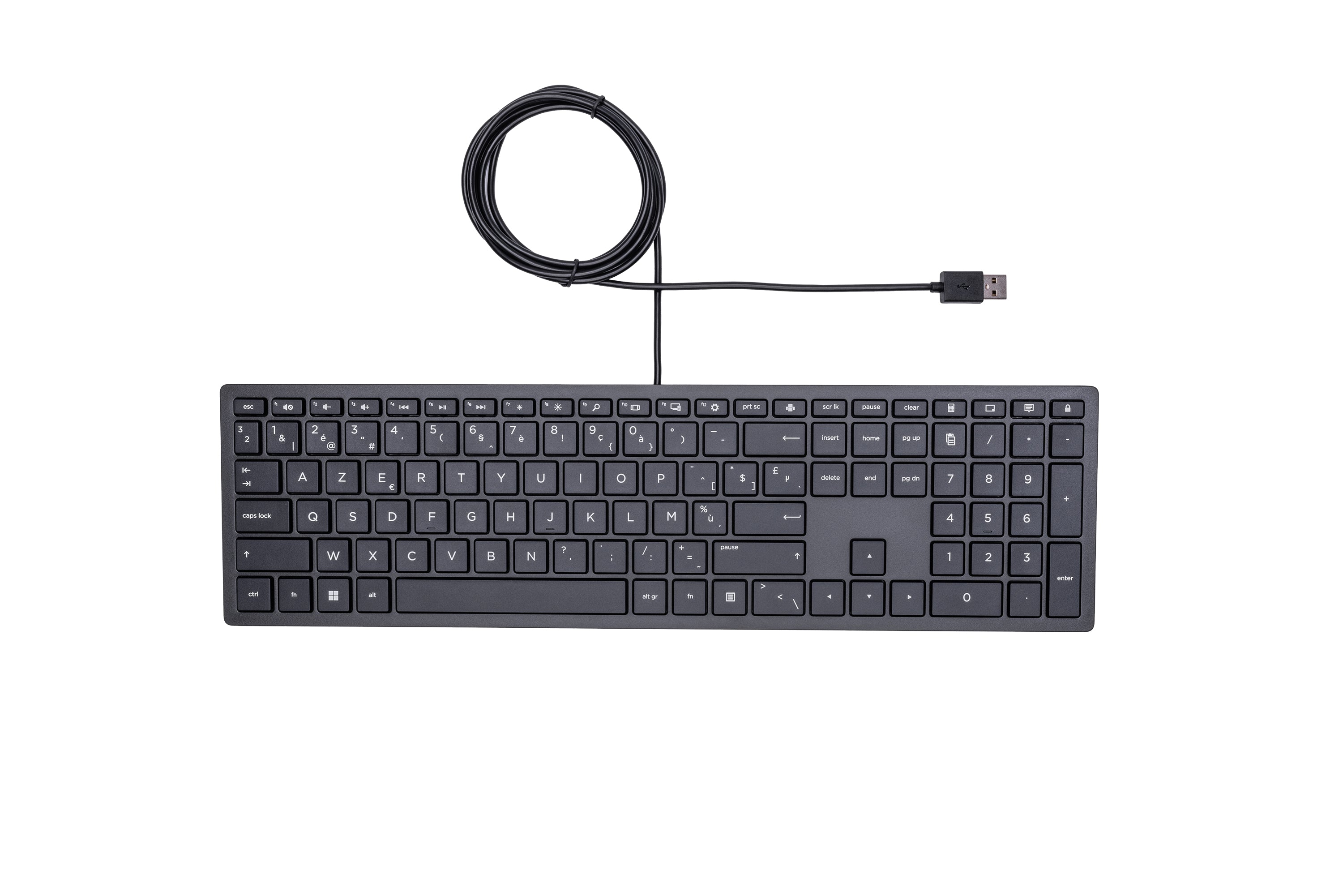 HP Tastatur – mechanisch – kabelgebunden – USB – AZERTY (BE) – schwarz