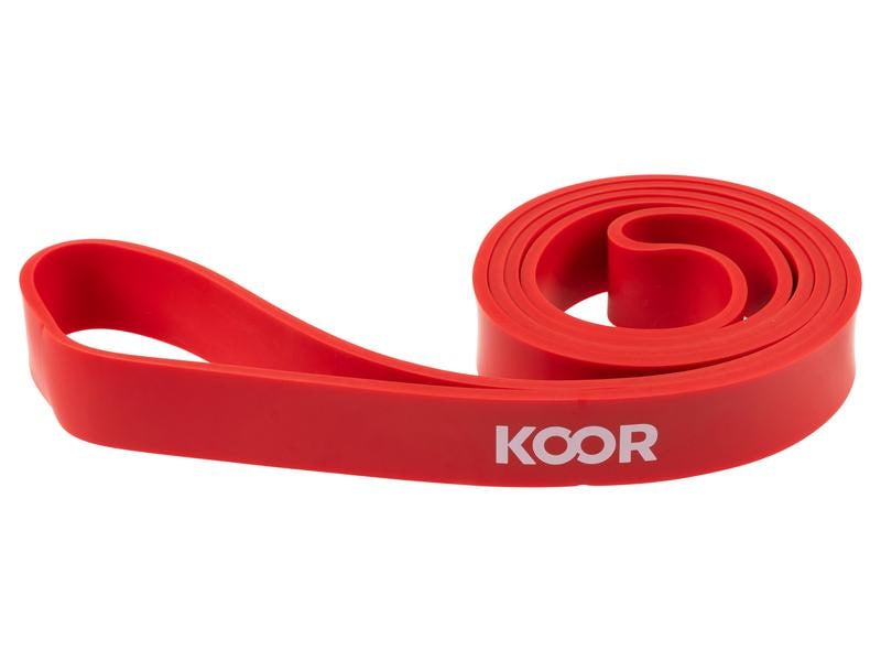 KOOR Fitnessband – sehr schwer, 35–50 kg Widerstand – 208 cm – rot – Latex