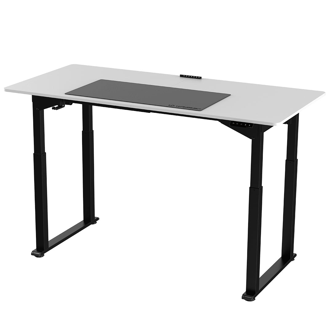 Ultradesk Uplift Gaming-Tisch – 160 × 75 cm, höhenverstellbar, weiss/schwarz, Stahl