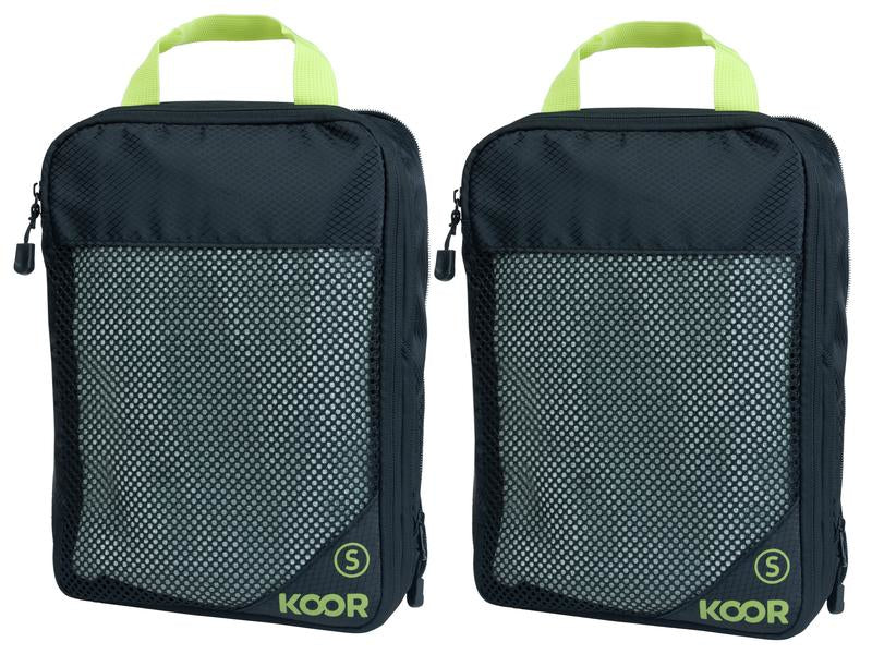 KOOR Packhilfen-Set Goora Small – mit Reissverschluss, mit Tragegriff – 5 l, 30 × 9 × 20 cm – grün – 2-teilig