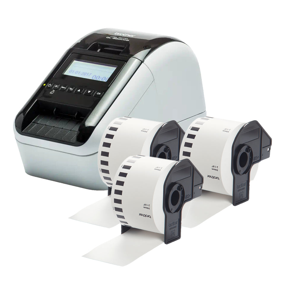 Brother DYMO – Etikettendrucker, Thermodirekt, bis 62 mm, 2-farbig (schwarz/rot), USB, WLAN, Bluetooth, LAN