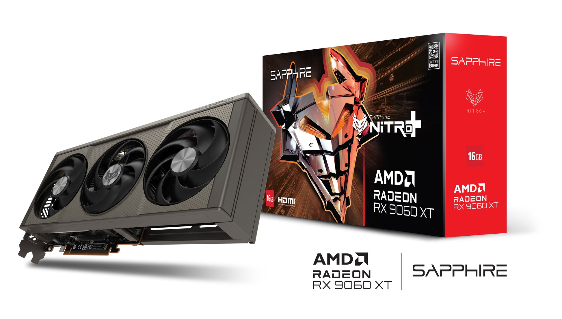 Sapphire NITRO+ Radeon RX 9060 XT – 8 GB GDDR6, PCIe x16 5.0, 2×HDMI, 1×DisplayPort