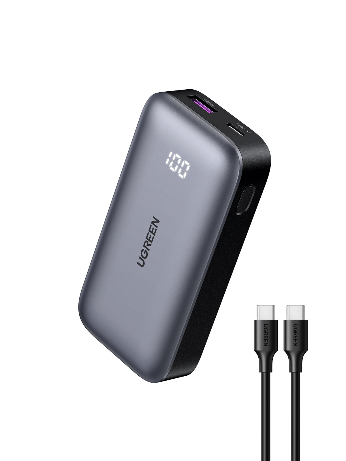 Ugreen Mini Powerbank 10'000 mAh 30 W 25185 – 320 g, Grau