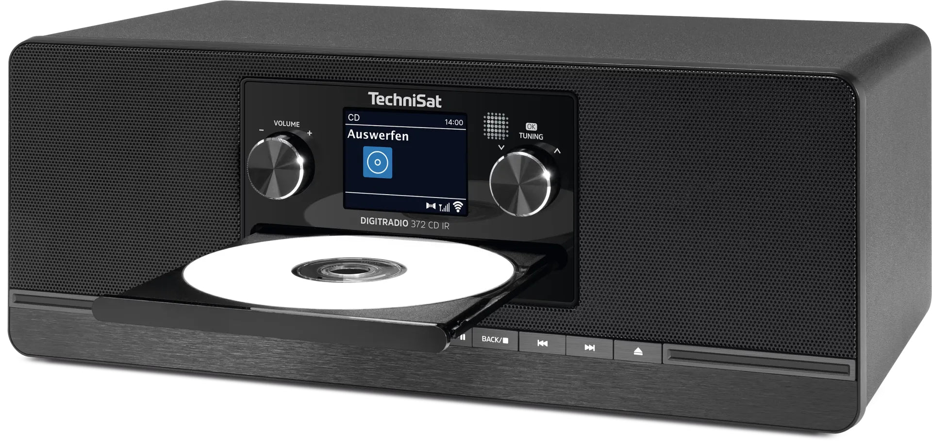 TechniSat DigitRadio 372 CD IR – Internetradio, DAB+/UKW, Bluetooth, WLAN – Schwarz