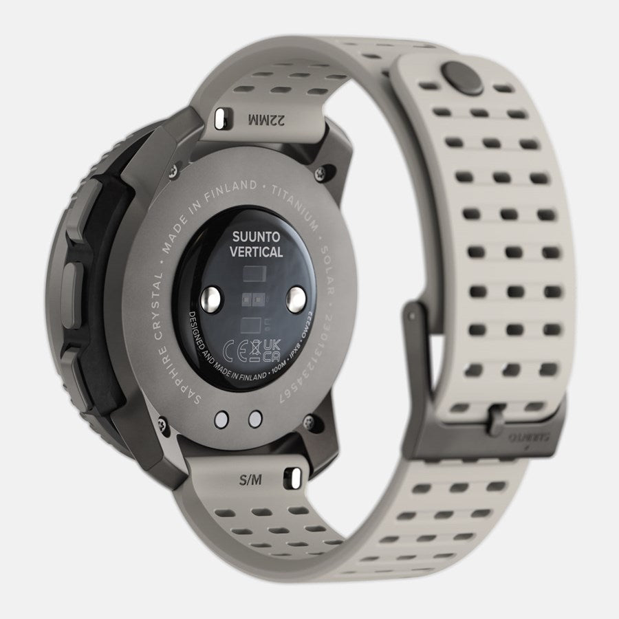 Suunto Vertical Titanium Solar 49 mm GPS – Polyamid Schwarz, Sportband, Grau, S/M, 100 m