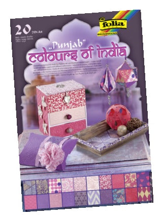 Folia Motivblock Colours of India – A4 – 50–175 g/m² – sortiert – 20 Blätter