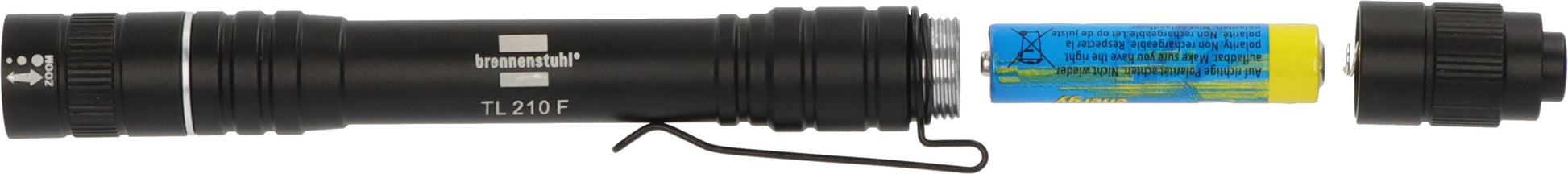 Brennenstuhl Taschenlampe TL 210F – 180 lm, 50 m, IP44, 4 Modi – Schwarz