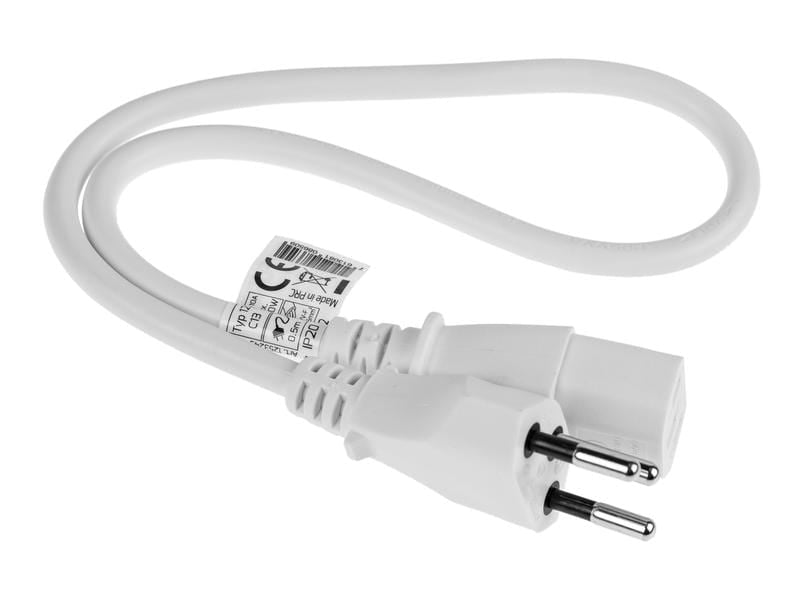 Furber. Netzkabel – T12–IEC C13, 0,5 m, 230 V/10 A, weiss