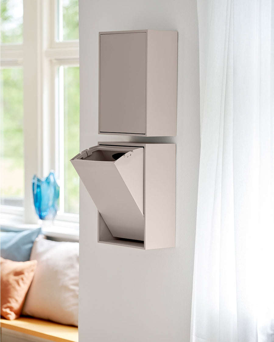 ReCollector Recyclingbox – 12 l – Recycling-Kunststoff, rechteckig – Silbergrau