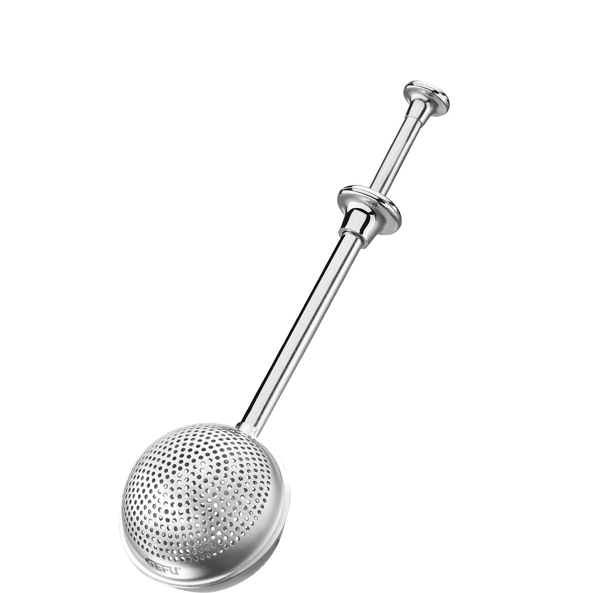 GEFU T-BALL – Teesieb Ø 5 × 17,5 cm, Kunststoff/Edelstahl, Silber
