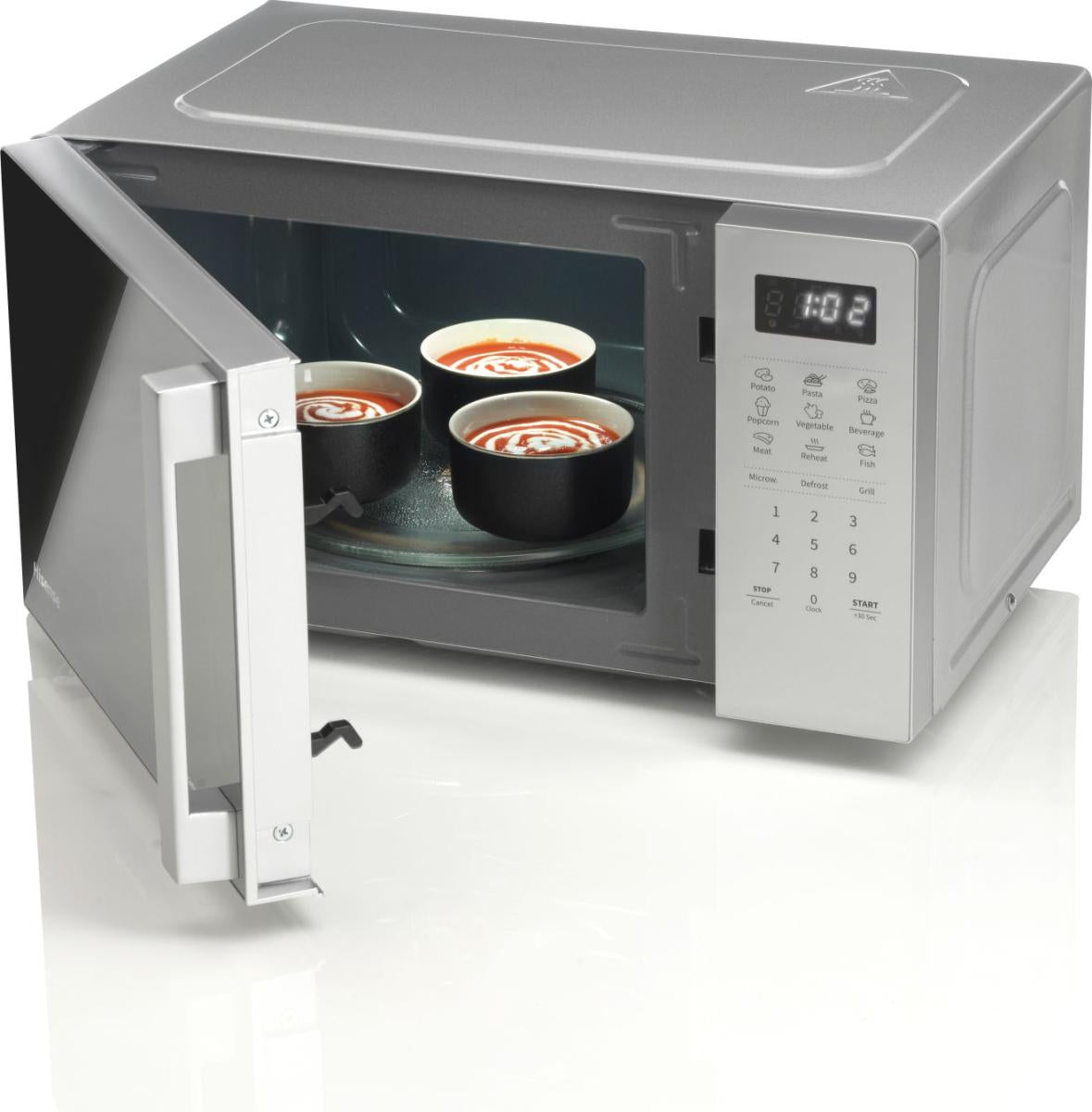 Hisense Kombi-Mikrowelle H20MOMS4HG – 20 l, Grill & Keramikboden, 700 W – Silber