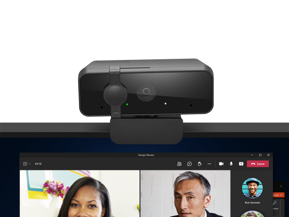Lenovo Essential FHD Gen2 Webcam – Full HD, 30 fps, USB, Abdeckung, Schwarz
