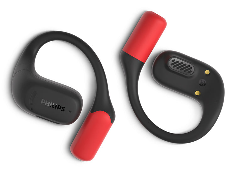 Philips TAA6709BK – Ohrbügel-Kopfhörer – Bluetooth 5.3, IP65, Ladeschale – Rot – bis 28 h
