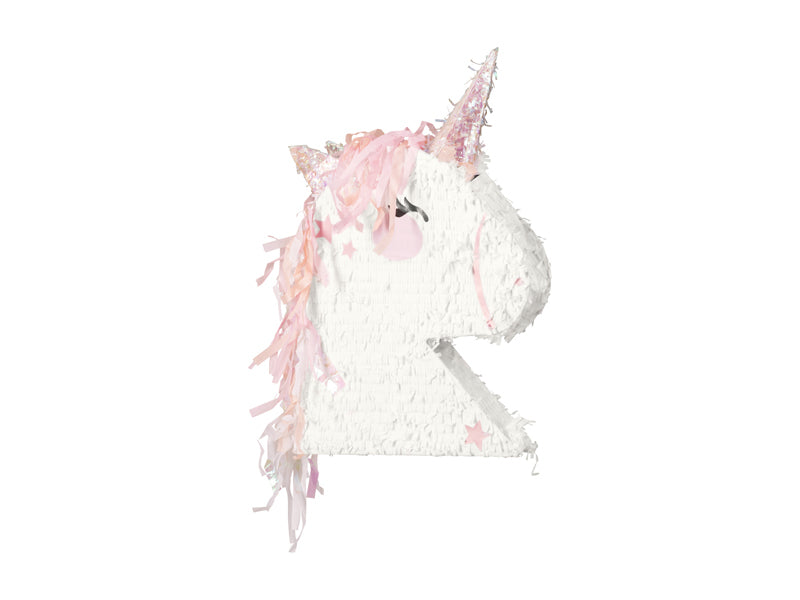 PartyDeco Faltbare Pinata Einhornkopf – Mehrfarbig – 41 × 10 × 48 cm – 1 Stk