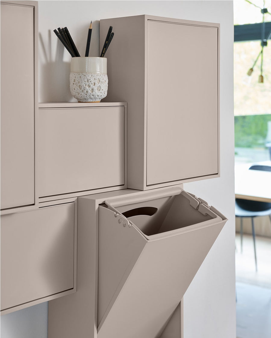 ReCollector Recyclingbox – 12 l – Recycling-Kunststoff, rechteckig – Silbergrau