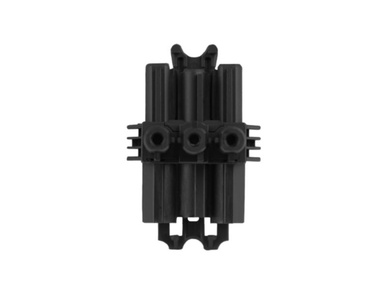 Bachmann Verteilerblock GST18, 1×GST18 In / 2×GST18 Out, abziehbar, Befestigung, 58×44×35 mm – schwarz