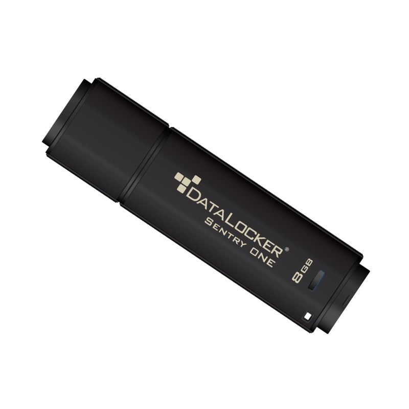 DataLocker Sentry One Managed USB-Stick 8 GB – USB-A 3.2 Gen 1, 165/22 MB/s, AES-256, IP68, mit Kappe, Schwarz