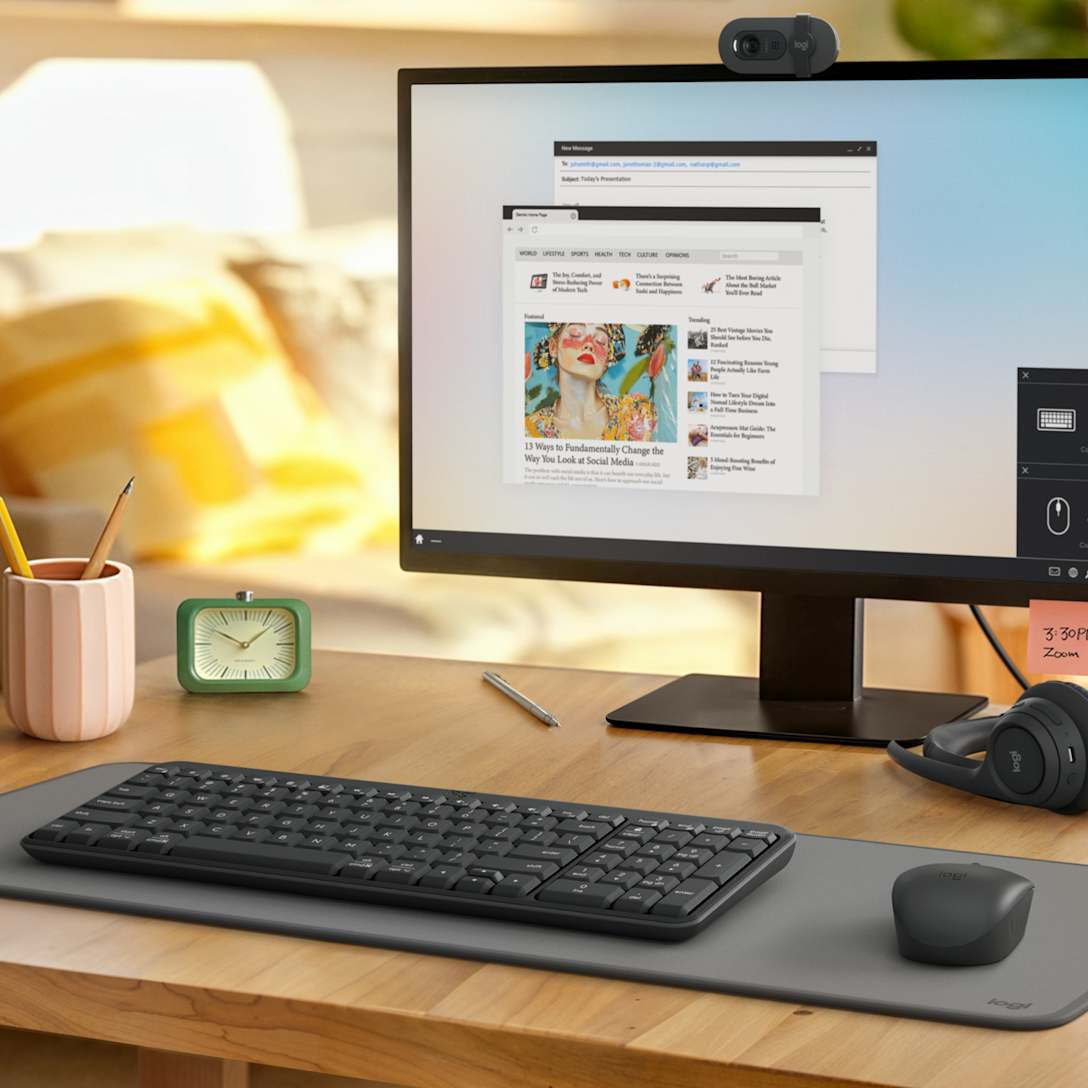 Logitech K250 Compact Bluetooth – Tastatur – Bluetooth & 2,4 GHz – QWERTZ (DE) – Graphit