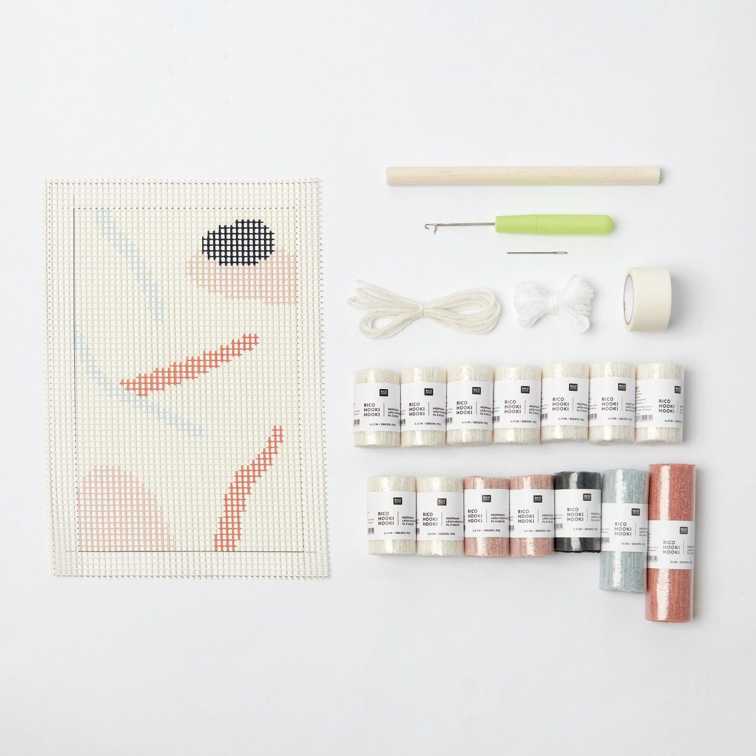 Rico Design Hooki Hooki – Makramee-Set – Wandbehang Steine – 20 × 30 cm – ab 8 Jahren