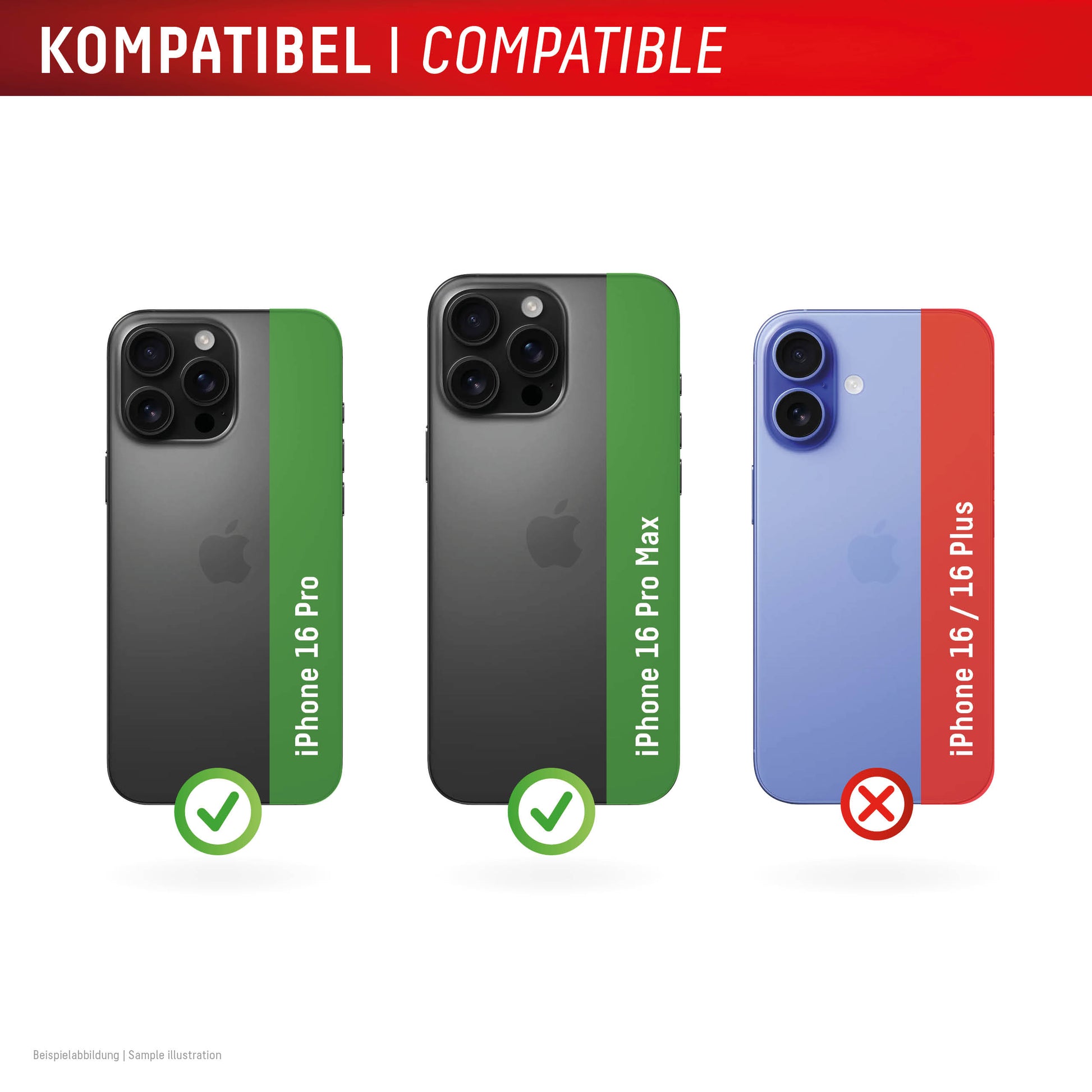E.V.I. DISPLEX CAMGLASS Einzellinse – Kameraobjektivschutz – für iPhone 16 Pro/16 Pro Max, 10H, Schwarz/Transparent
