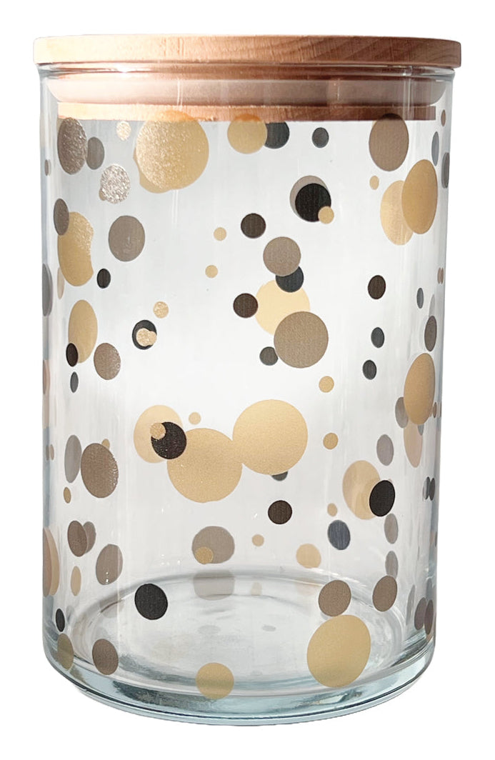 Wunderle Vorratsdose 880 ml, Ø 10 × 16 cm, Glas, Buche-Deckel, transparent