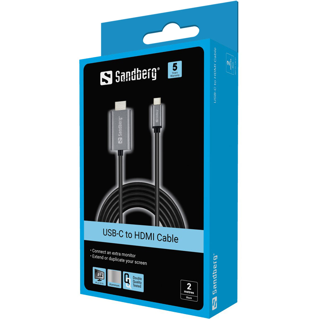Sandberg HDMI (Stecker) auf USB-C (Stecker) Adapter, 2 m