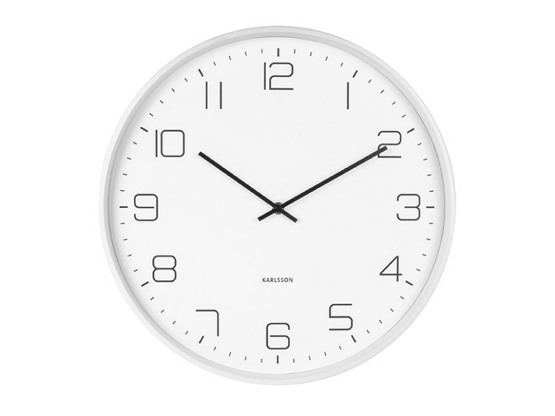 Karlsson Wanduhr Lofty – Ø 40 cm, weiss, Metall