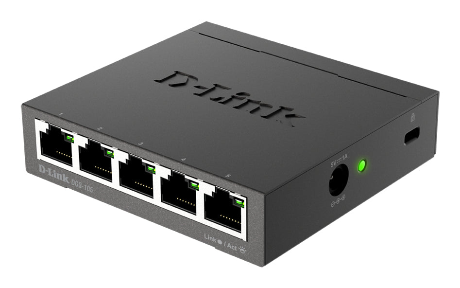 D-Link DGS-105 – Switch – 5×GbE, L2, Schwarz