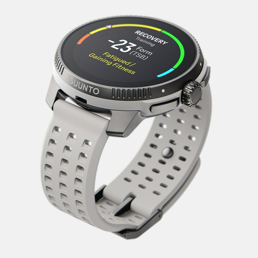 Suunto Race 49 mm GPS – Stahl Weiss, Sportband Birke, 100 m