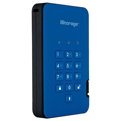 Origin Storage DiskAshur2 Speichergerät – 8 TB, 256-Bit-Verschlüsselung, Blau